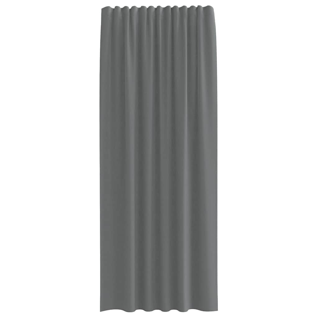 Gordijnen voile met lussen 2 st 140x245 cm donkergrijs
