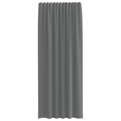 Gordijnen voile met lussen 2 st 140x245 cm donkergrijs