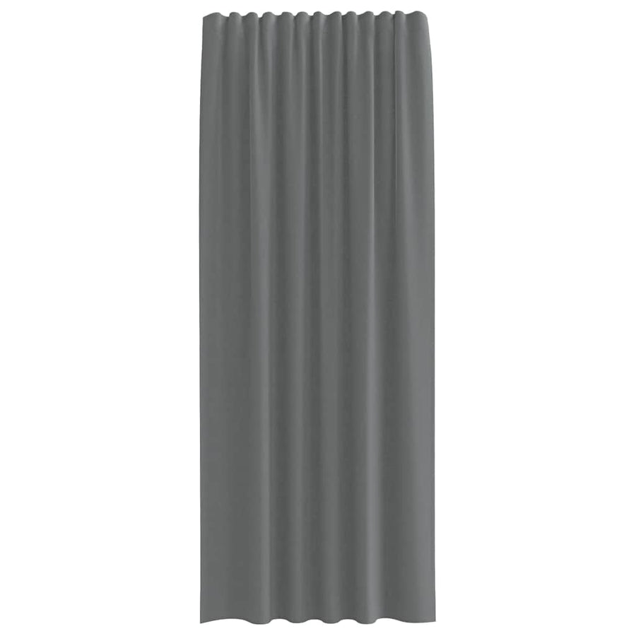 Gordijnen voile met lussen 2 st 140x245 cm donkergrijs
