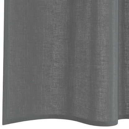 Gordijnen voile met lussen 2 st 140x245 cm donkergrijs