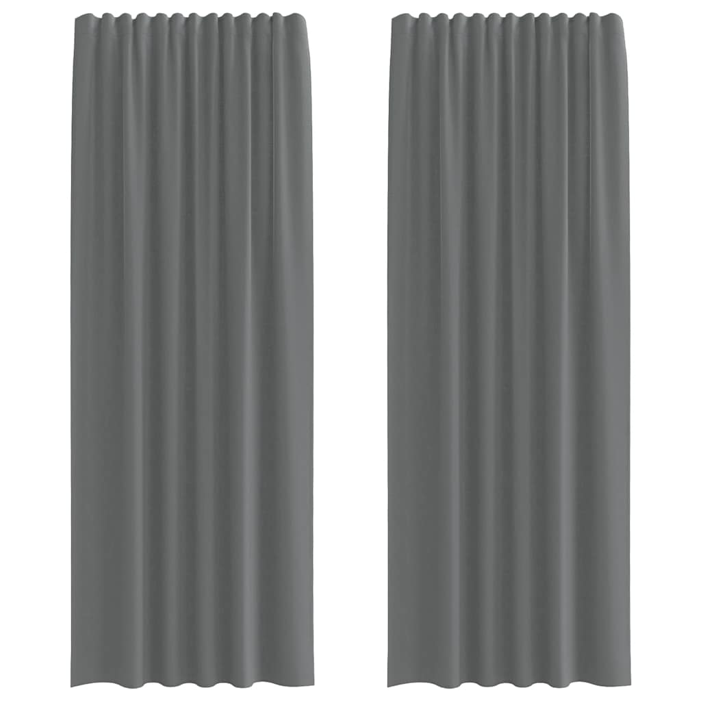 Gordijnen voile met lussen 2 st 140x260 cm donkergrijs