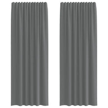 Gordijnen voile met lussen 2 st 140x260 cm donkergrijs