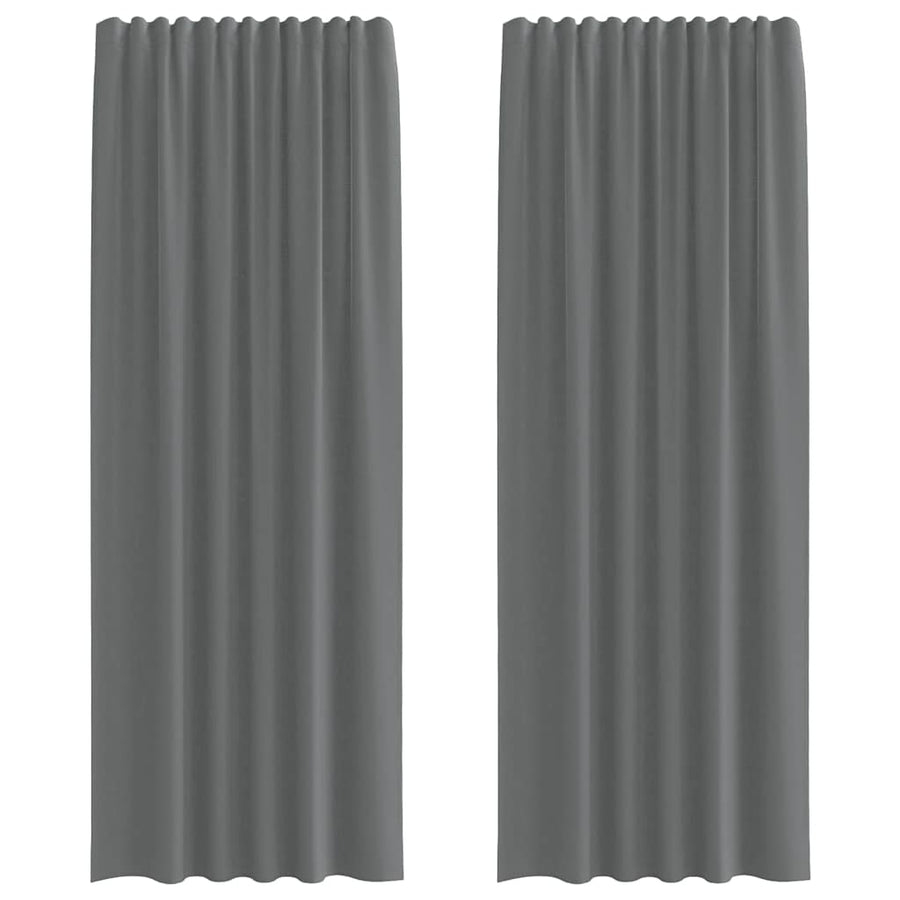 Gordijnen voile met lussen 2 st 140x260 cm donkergrijs