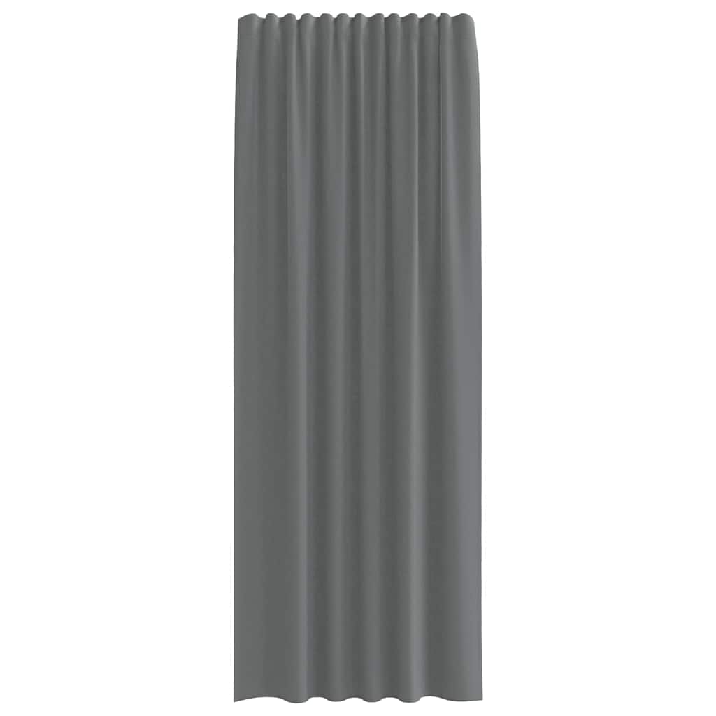 Gordijnen voile met lussen 2 st 140x260 cm donkergrijs