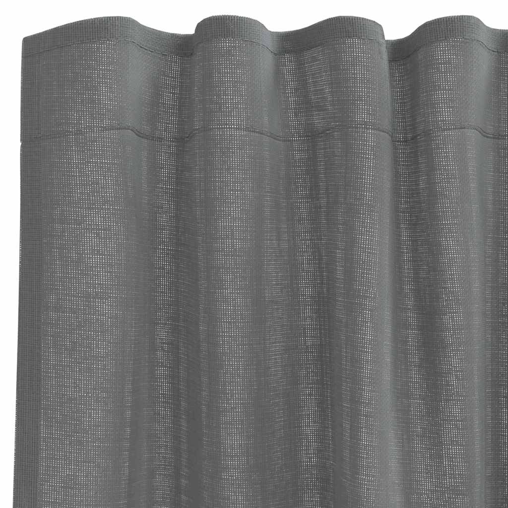 Gordijnen voile met lussen 2 st 140x260 cm donkergrijs