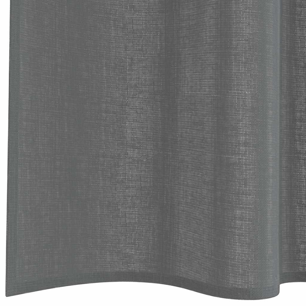 Gordijnen voile met lussen 2 st 140x260 cm donkergrijs