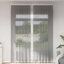 Gordijnen voile met lussen 2 st 140x260 cm donkergrijs