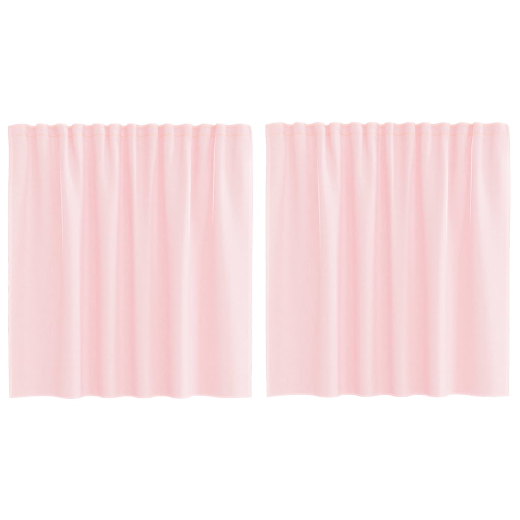 Gordijnen voile met lussen 2 st 140x140 cm lichtroze