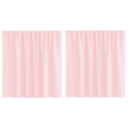 Gordijnen voile met lussen 2 st 140x140 cm lichtroze