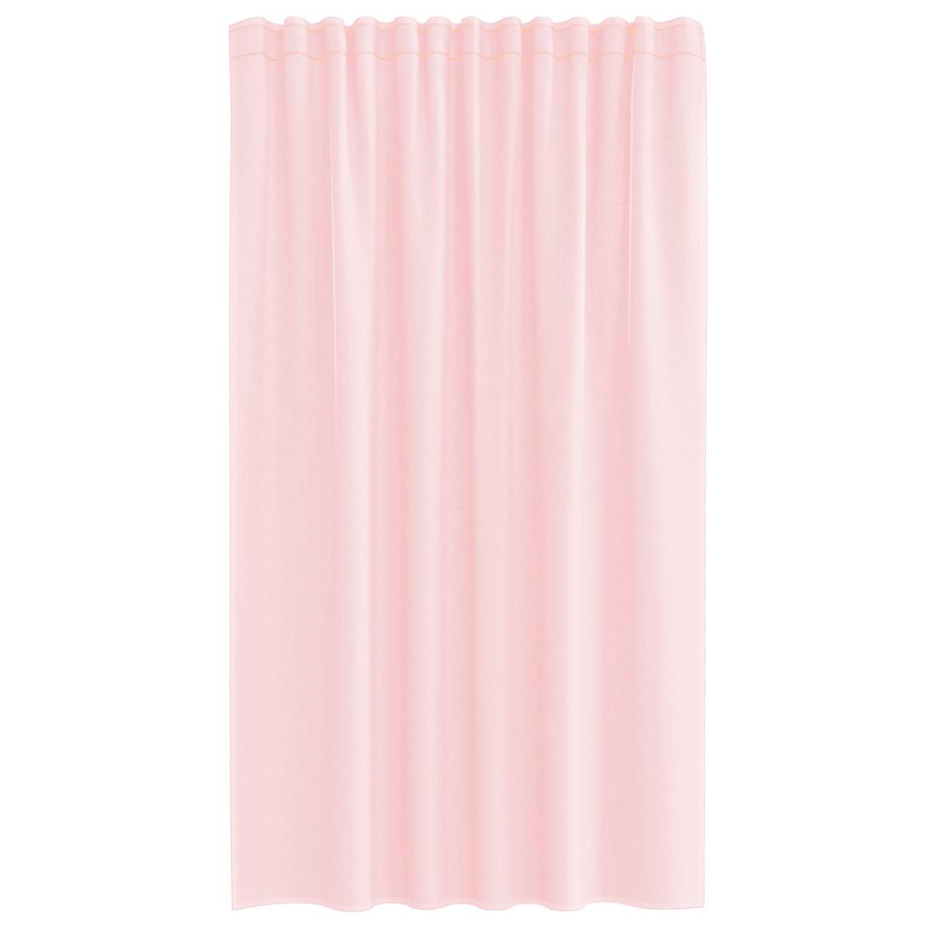 Gordijnen voile met lussen 2 st 140x140 cm lichtroze