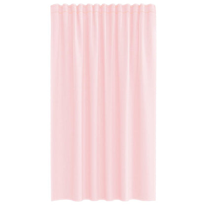 Gordijnen voile met lussen 2 st 140x140 cm lichtroze