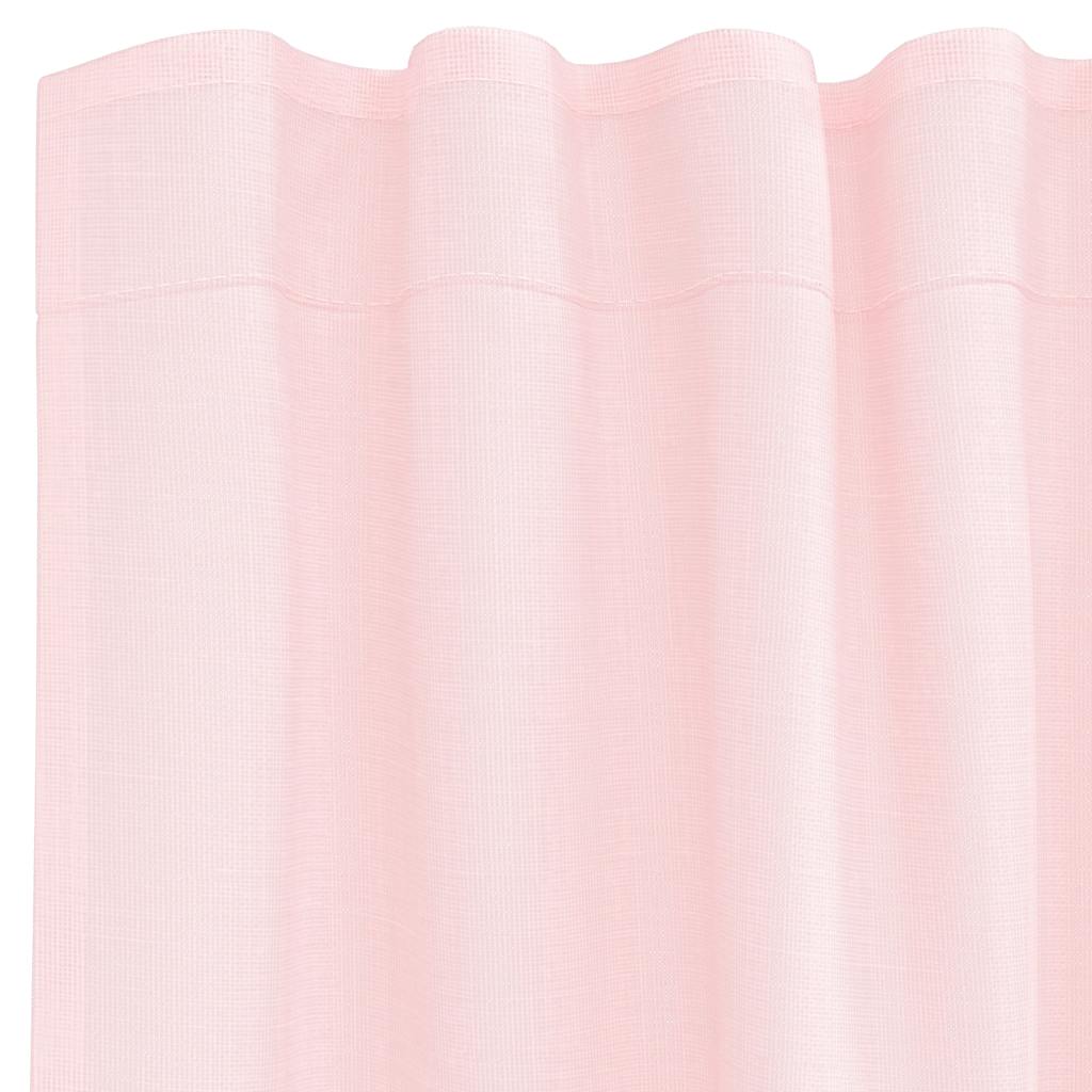 Gordijnen voile met lussen 2 st 140x140 cm lichtroze