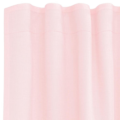 Gordijnen voile met lussen 2 st 140x140 cm lichtroze