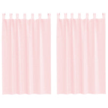 Gordijnen voile met lussen 2 st 140x175 cm lichtroze