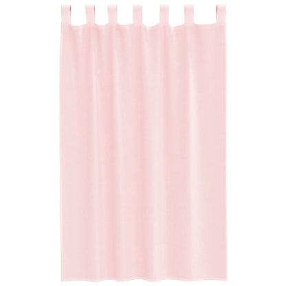 Gordijnen voile met lussen 2 st 140x175 cm lichtroze
