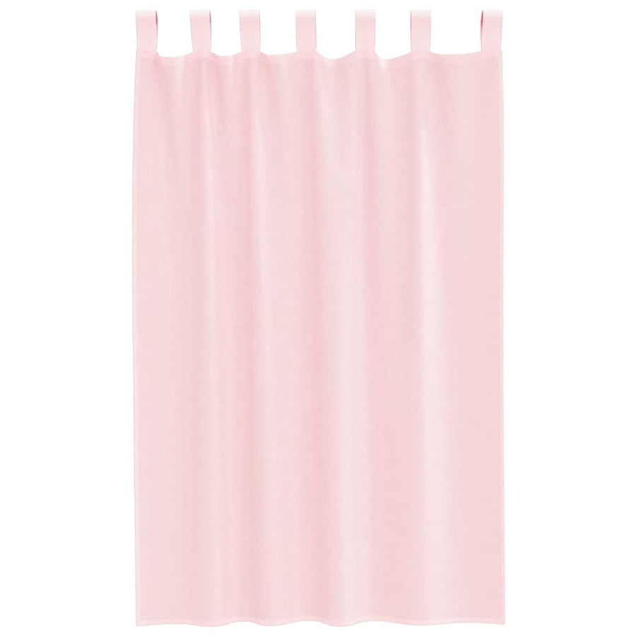 Gordijnen voile met lussen 2 st 140x175 cm lichtroze