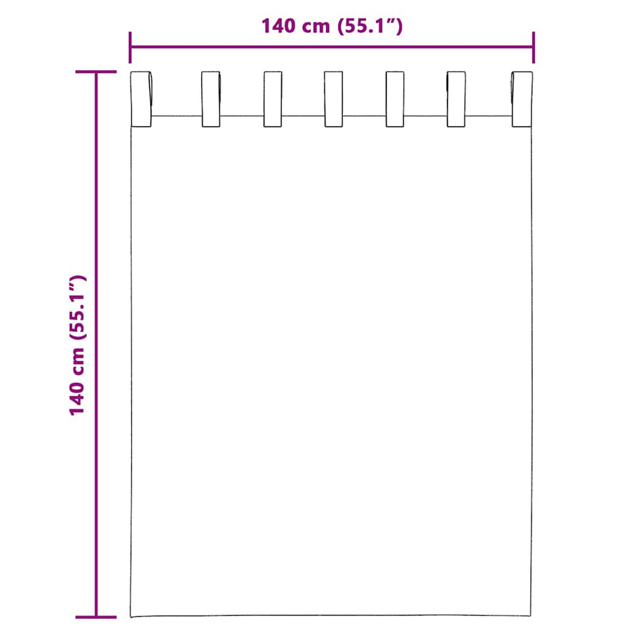 Gordijnen voile met lussen 2 st 140x175 cm lichtroze