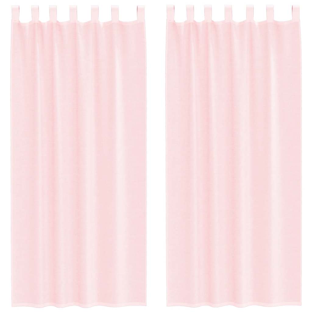 Gordijnen voile met lussen 2 st 140x225 cm lichtroze