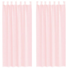 Gordijnen voile met lussen 2 st 140x225 cm lichtroze