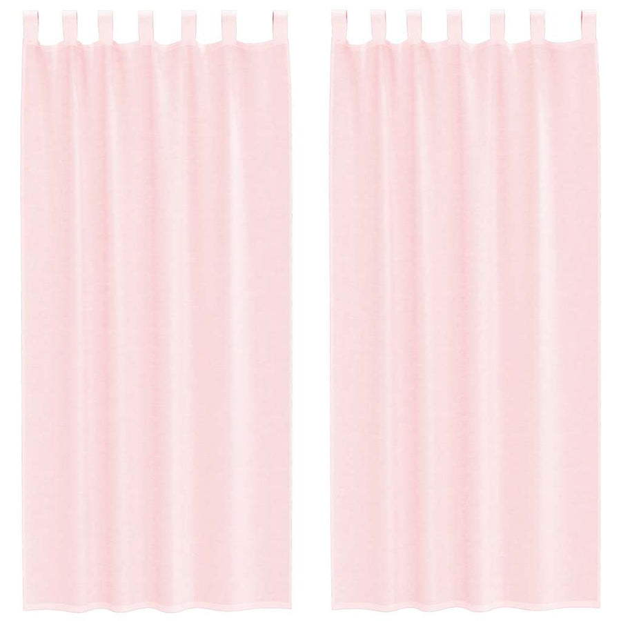 Gordijnen voile met lussen 2 st 140x225 cm lichtroze