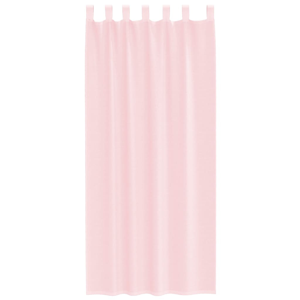 Gordijnen voile met lussen 2 st 140x225 cm lichtroze