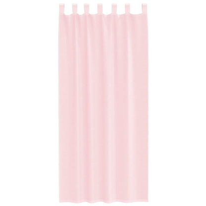 Gordijnen voile met lussen 2 st 140x225 cm lichtroze