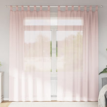 Gordijnen voile met lussen 2 st 140x225 cm lichtroze