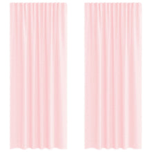 Gordijnen voile met lussen 2 st 140x245 cm lichtroze