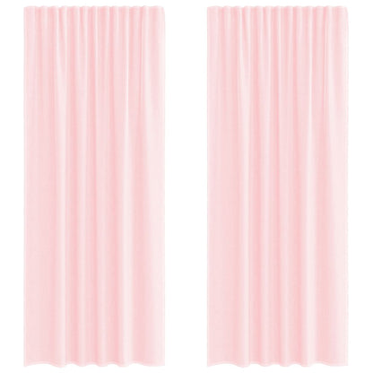 Gordijnen voile met lussen 2 st 140x245 cm lichtroze