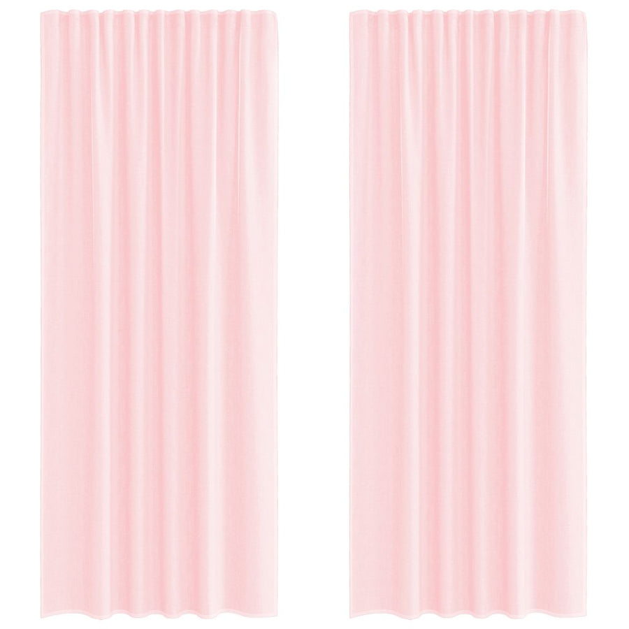 Gordijnen voile met lussen 2 st 140x245 cm lichtroze