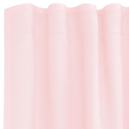 Gordijnen voile met lussen 2 st 140x245 cm lichtroze