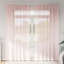 Gordijnen voile met lussen 2 st 140x245 cm lichtroze