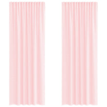 Gordijnen voile met lussen 2 st 140x260 cm lichtroze
