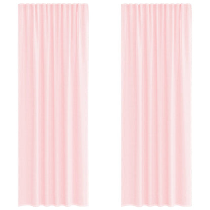 Gordijnen voile met lussen 2 st 140x260 cm lichtroze