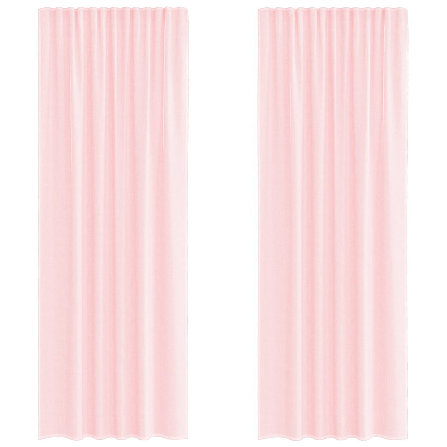 Gordijnen voile met lussen 2 st 140x260 cm lichtroze