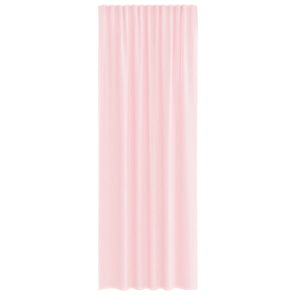 Gordijnen voile met lussen 2 st 140x260 cm lichtroze