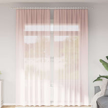 Gordijnen voile met lussen 2 st 140x260 cm lichtroze