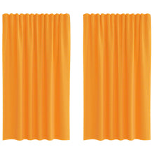 Gordijnen voile met lussen 2 st 140x140 cm oranje