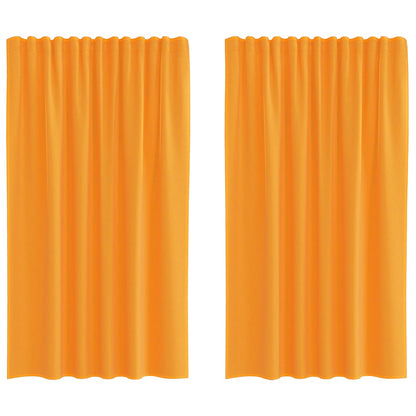 Gordijnen voile met lussen 2 st 140x140 cm oranje