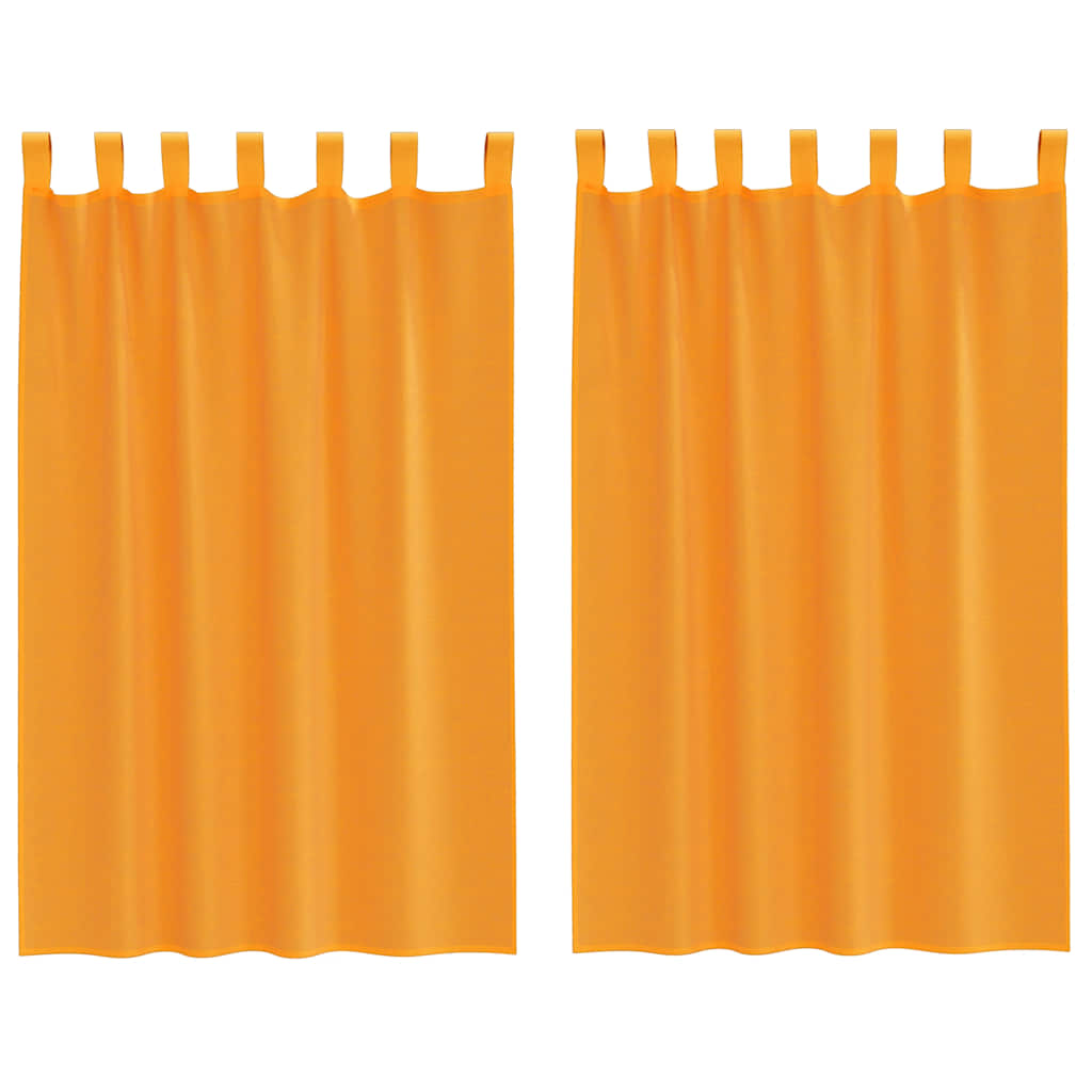 Gordijnen voile met lussen 2 st 140x175 cm oranje
