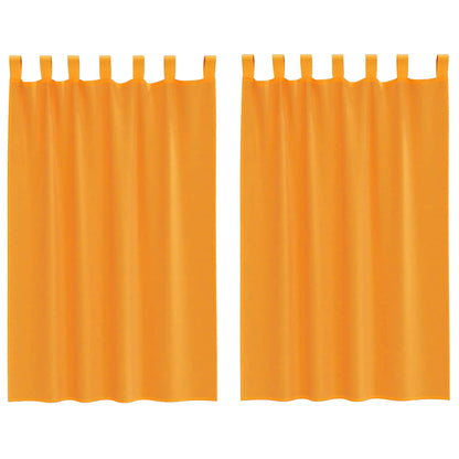 Gordijnen voile met lussen 2 st 140x175 cm oranje