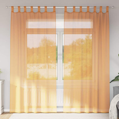 Gordijnen Met Lus 2 St 1 140 x 225 cm Oranje