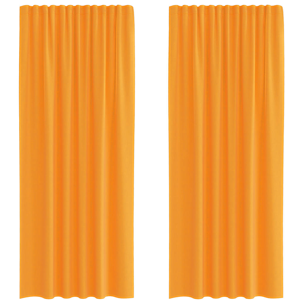 Gordijnen met lussen 2 st 140x245 cm oranje