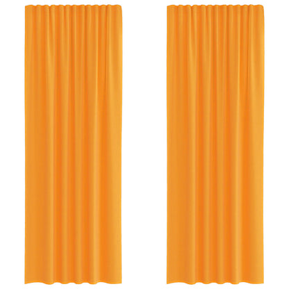 Gordijnen Voile met lussen 2 st 140x260 cm oranje