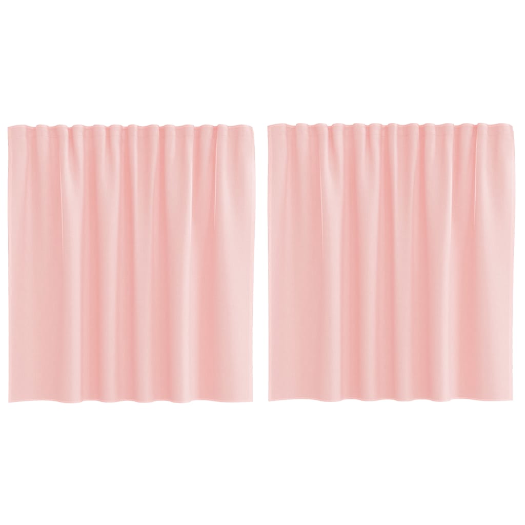 Gordijnen voile met lussen 2 st 140x140 cm roze