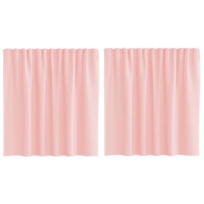Gordijnen voile met lussen 2 st 140x140 cm roze