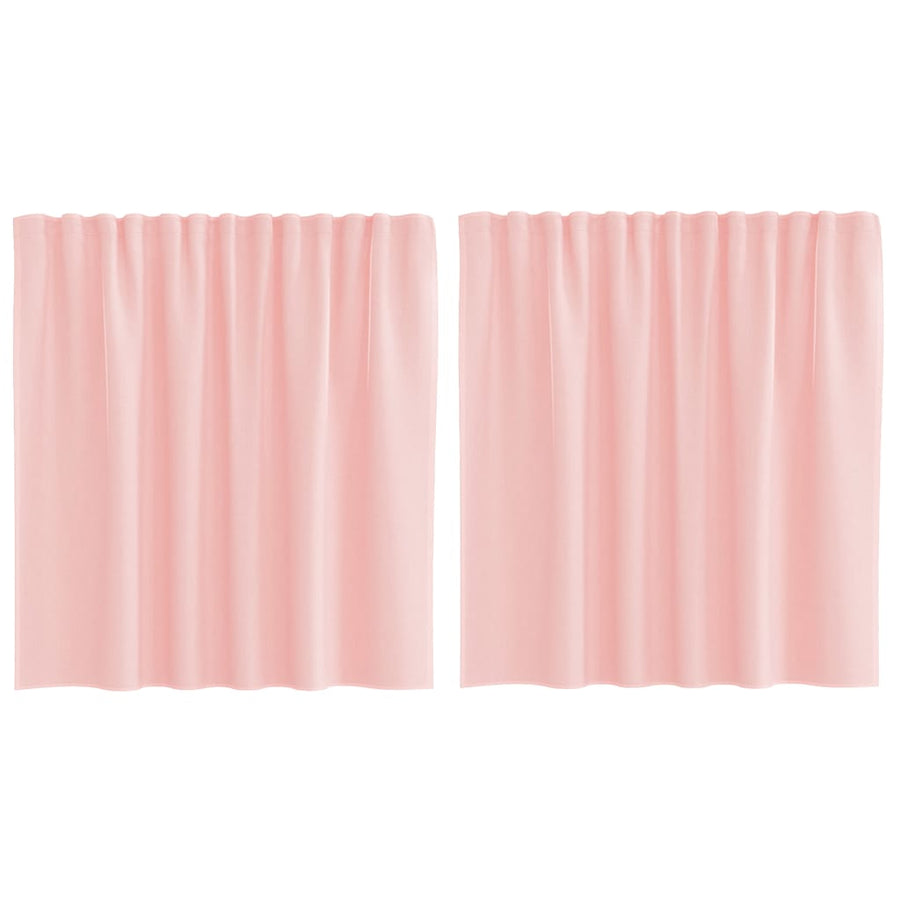 Gordijnen voile met lussen 2 st 140x140 cm roze