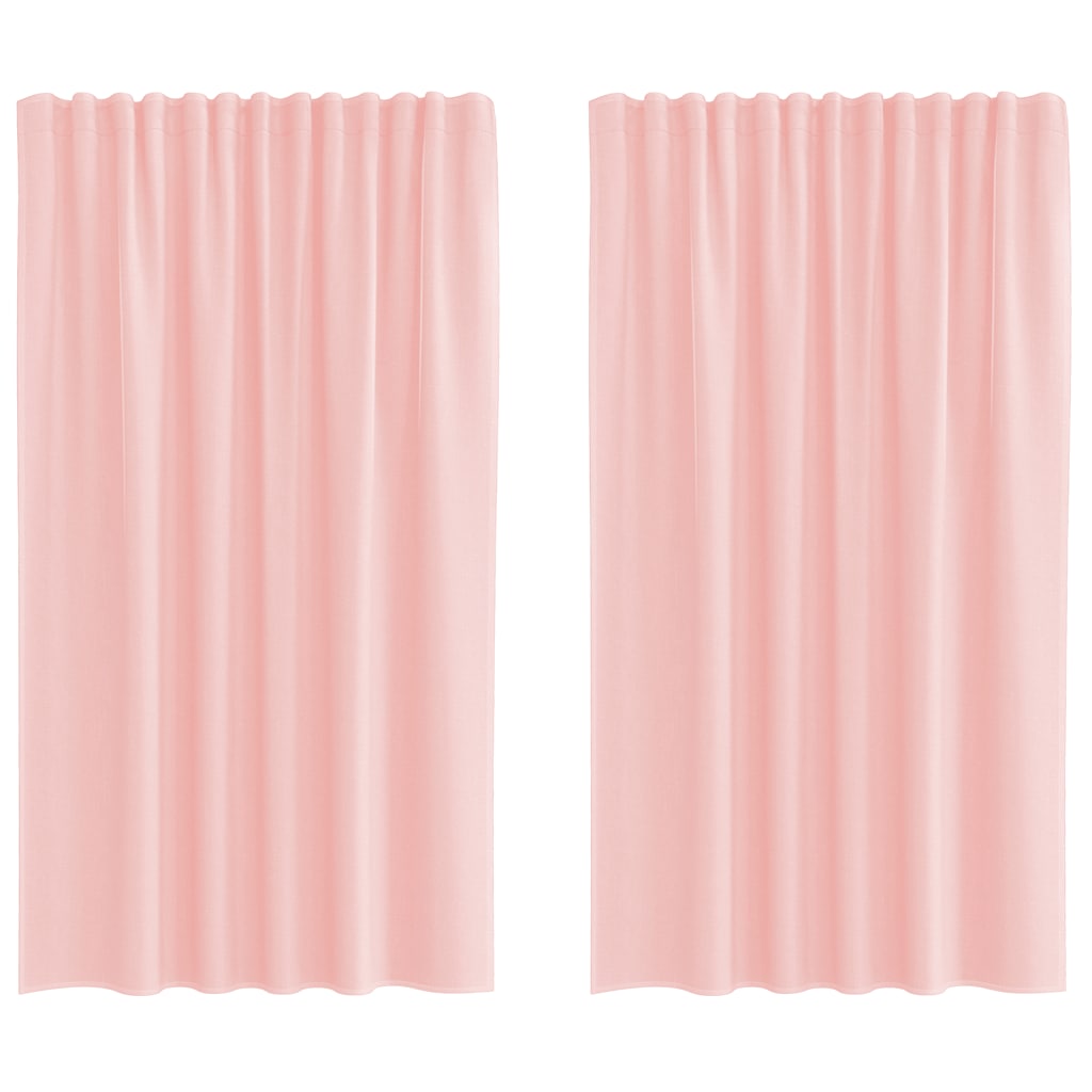 Gordijnen met lussen 2 st 140x175 cm roze