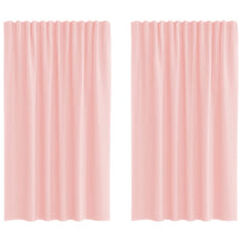 Gordijnen met lussen 2 st 140x175 cm roze