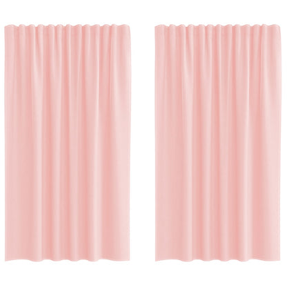 Gordijnen met lussen 2 st 140x175 cm roze